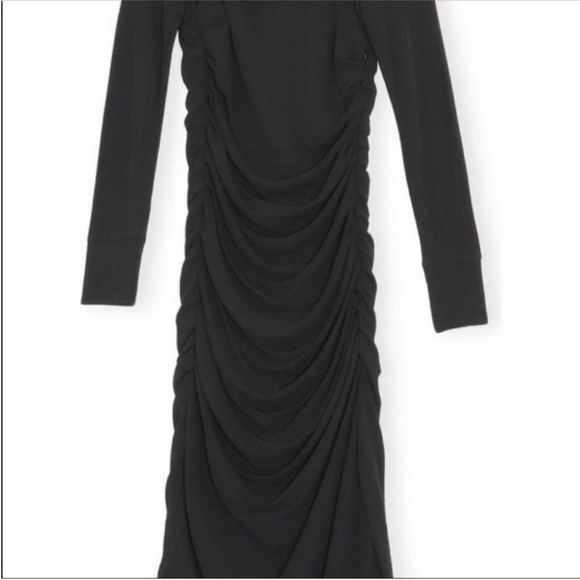 GANNI Ruched crepe midi dress - Picture 5 of 16
